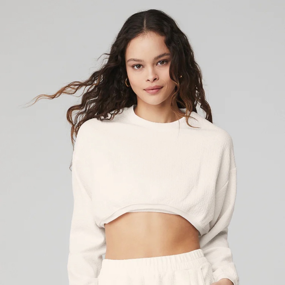 ALO Yoga Cropped Tailored Crew Neck Sz XS
